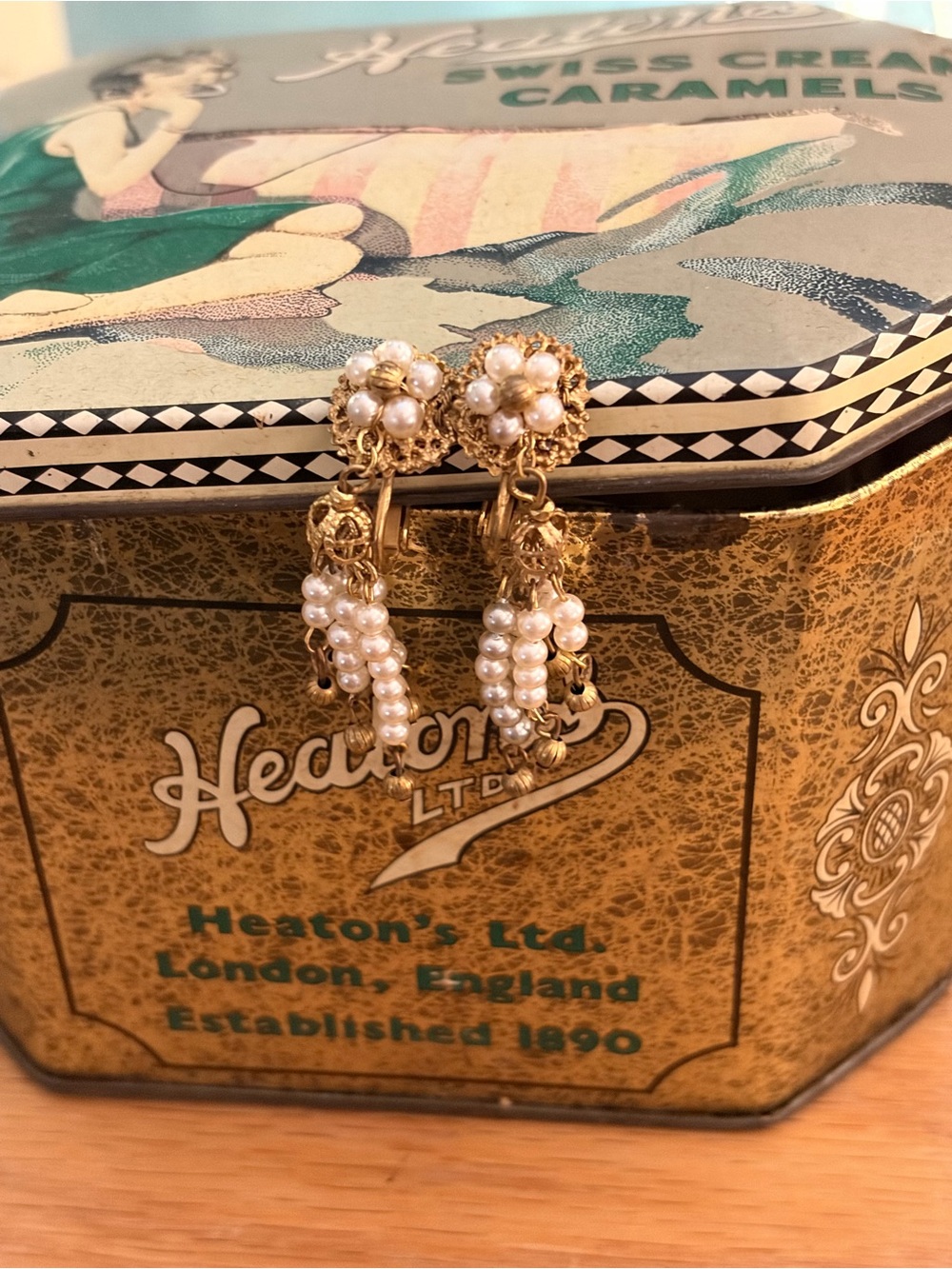Rare Double-Signed 1950s MIRIAM HASKELL Pearl Tassel Dangle Earrings ✨